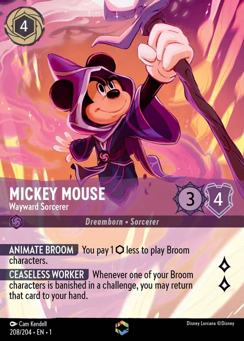 Sammelkarte Mickey Mouse - Wayward Sorcerer