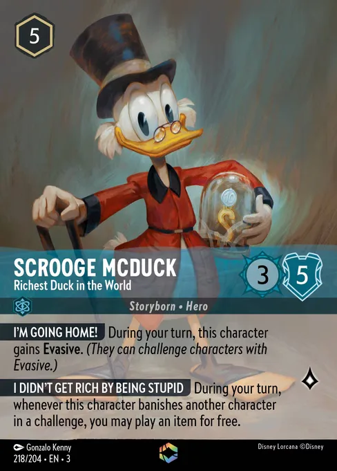 Sammelkarte Scrooge McDuck - Richest Duck in the World