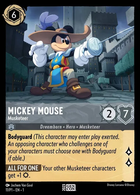 Sammelkarte Mickey Mouse - Musketeer
