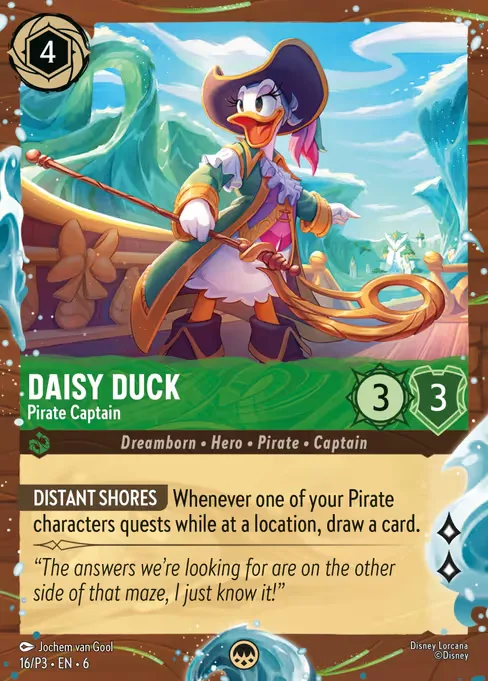 Sammelkarte Daisy Duck - Pirate Captain