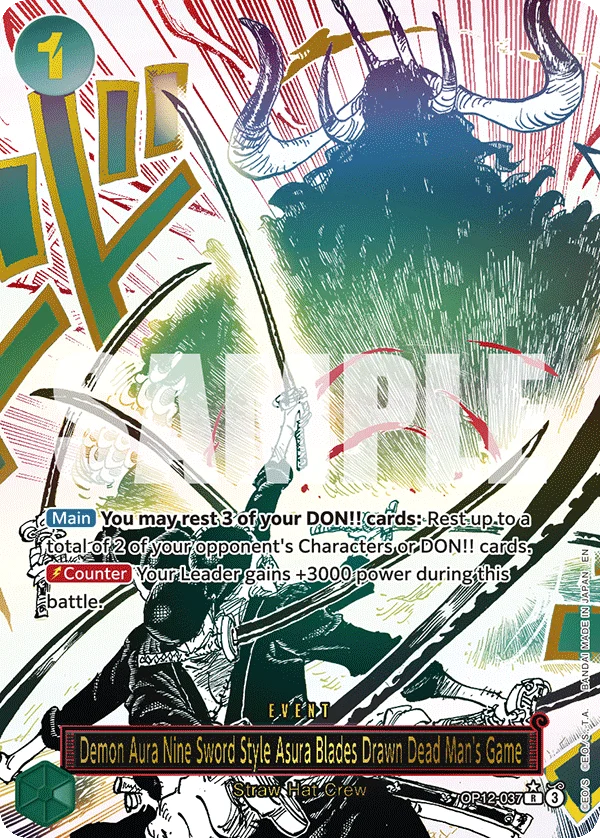 Sammelkarte Demon Aura Nine Sword Style Asura Blades Drawn Dead Man's Game