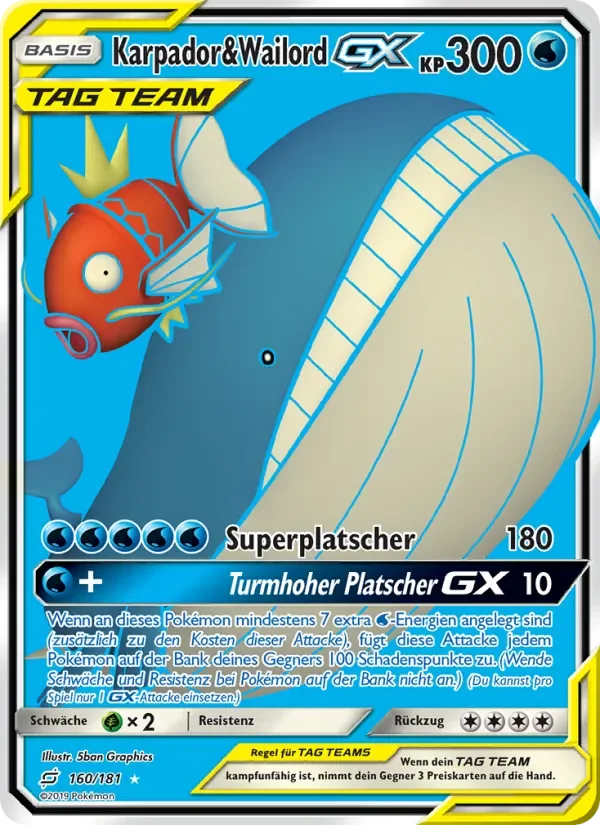 Sammelkarte Karpador & Wailord GX