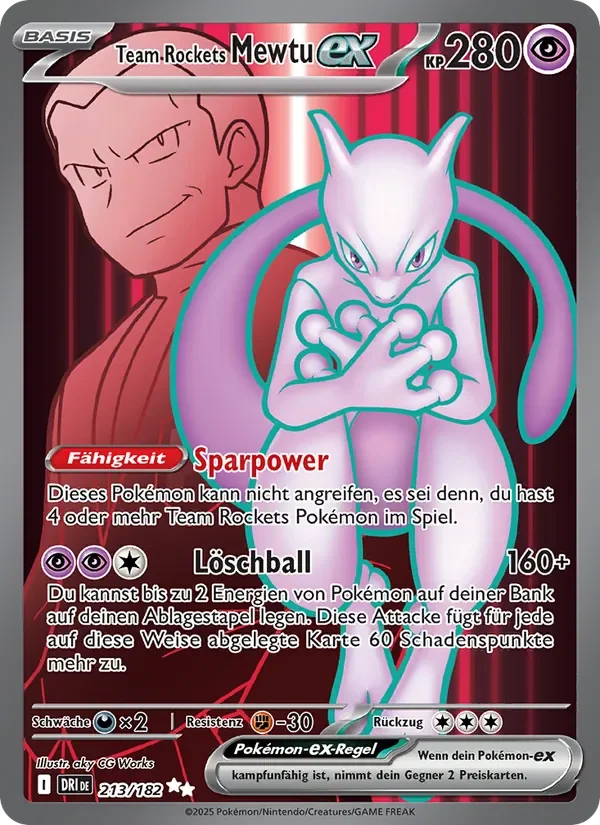 Sammelkarte Team Rockets Mewtu-ex