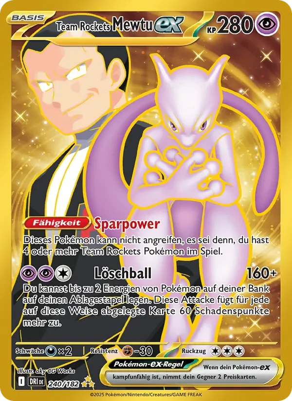 Sammelkarte Team Rockets Mewtu-ex