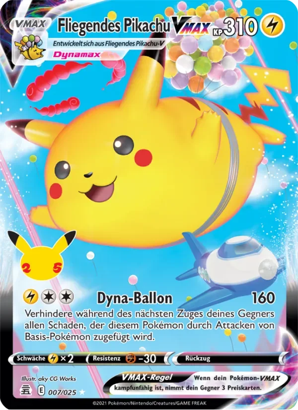 Sammelkarte Fliegendes Pikachu VMAX