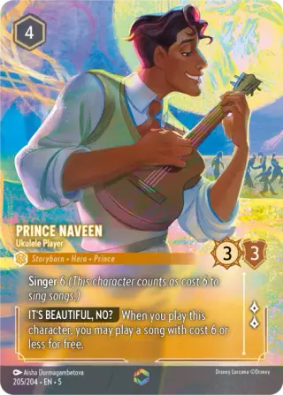 Sammelkarte Prince Naveen - Ukulele Player