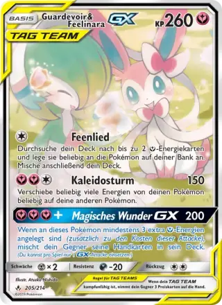 Sammelkarte Guardevoir & Feelinara GX