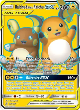Raichu & Alola-Raichu GX 220
