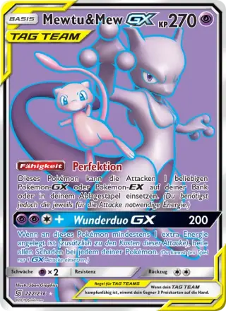 Sammelkarte Mewtu & Mew GX