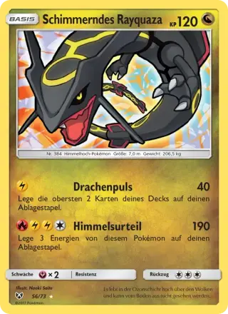 Sammelkarte Schimmerndes Rayquaza