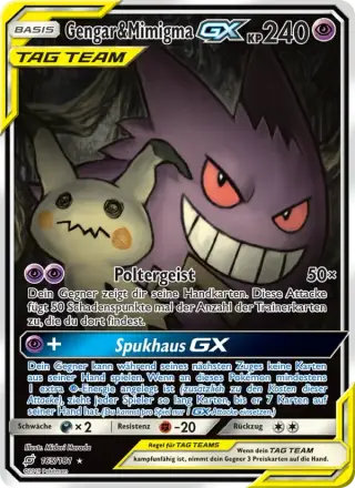 Sammelkarte Gengar & Mimigma GX