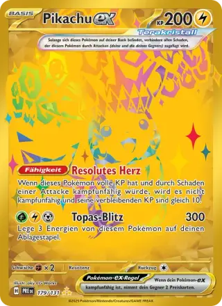 Pikachu-ex 179 aus Prismatische Entwicklungen