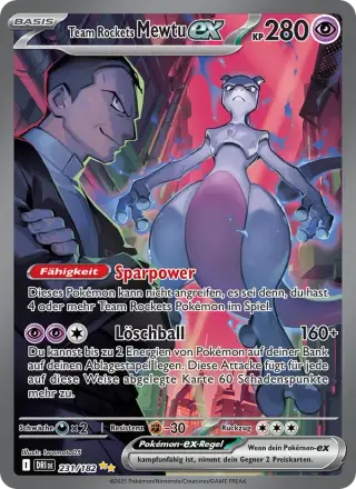 Sammelkarte Team Rockets Mewtu-ex