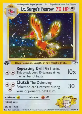 Sammelkarte Lt. Surge's Fearow