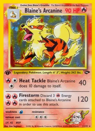 Sammelkarte Blaine's Arcanine
