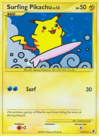 Sammelkarte Surfendes Pikachu