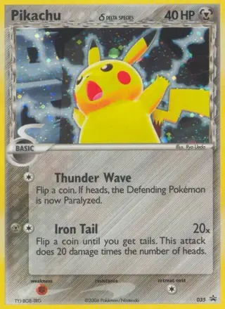 Sammelkarte Pikachu δ