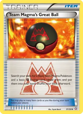 Sammelkarte Team Magma's Great Ball